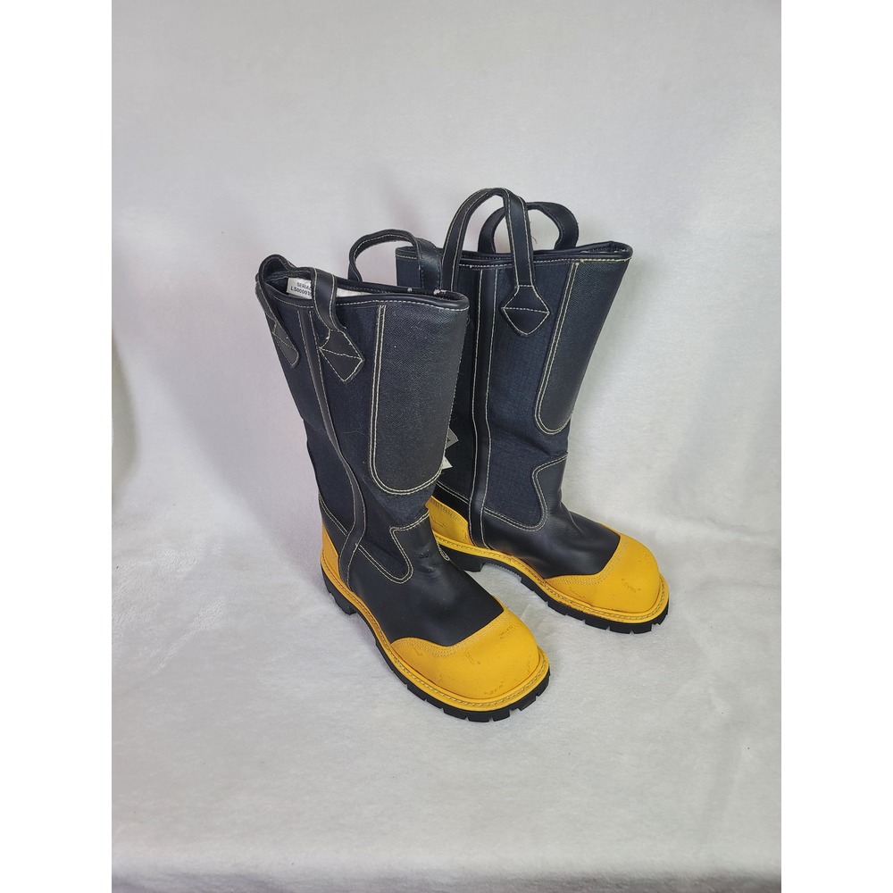 Thorogood Hellfire Steeltoe Fireman Boots Utility Black Yellow Size M/5 W/6.5 - Picture 2 of 10